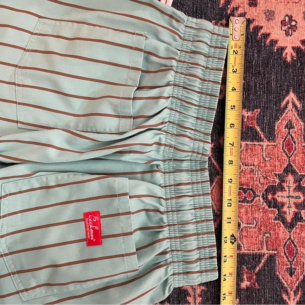 Cookman Chef Wear Striped Pants - Mint Green & Brown Pinstripe (Size L) - Picture 3 of 7
